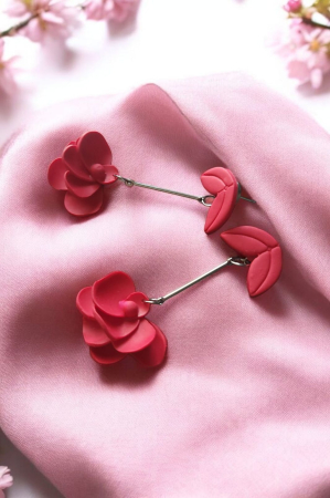 Cercei Flori - Cercei flori roșii