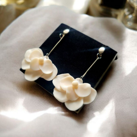 Cercei Flori Albe (lungi) [1]