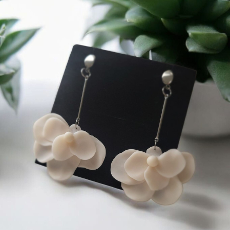 Cercei Flori - Cercei Flori Albe (lungi)