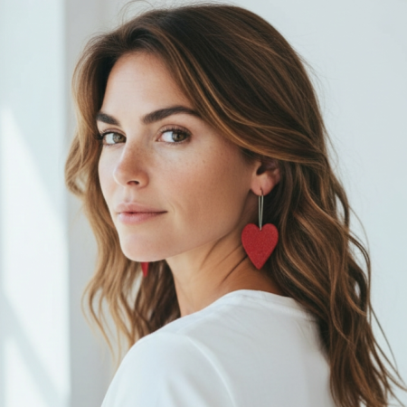 Cercei inimi roșii mari [1]