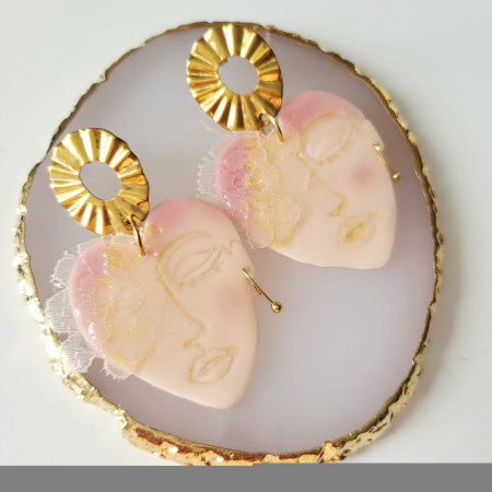 Cercei Chipuri - Doamna cu voaletă