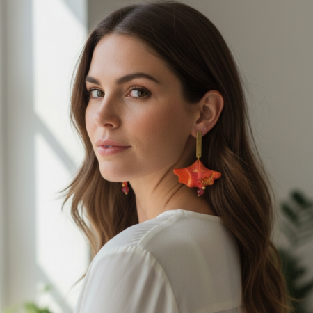 Flăcări de Jad - cercei cu jad, în tonuri calde [1]