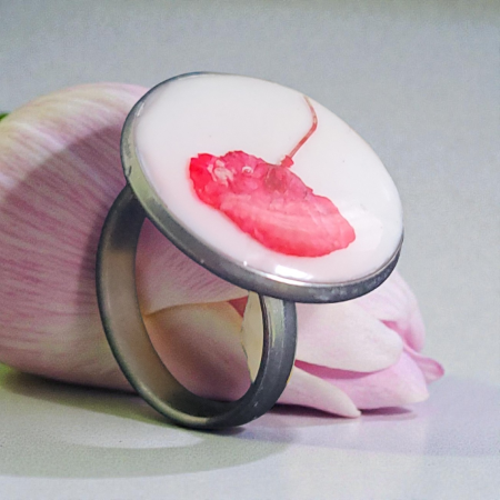 Inel reglabil lut cu floare presata [1]