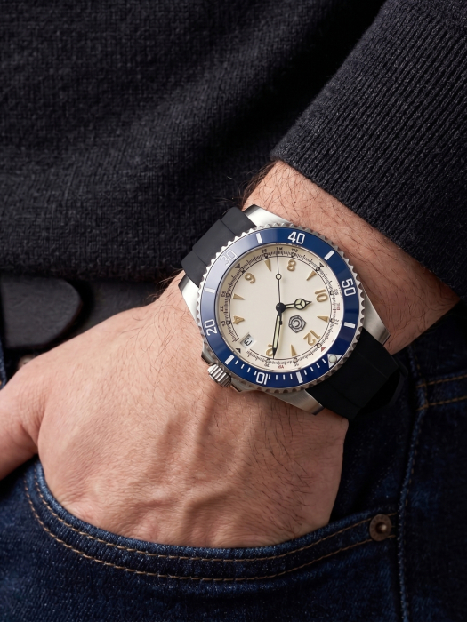 Cream Navy Diver Custom NH35 40mm [5]