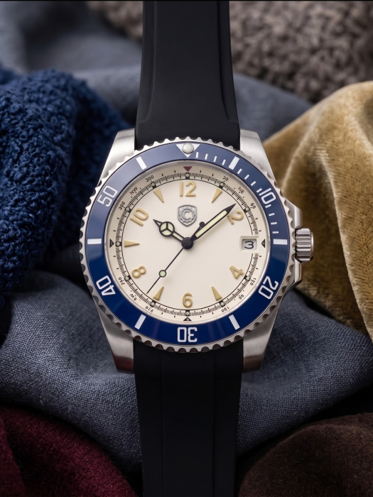 Cream Navy Diver Custom NH35 40mm [7]