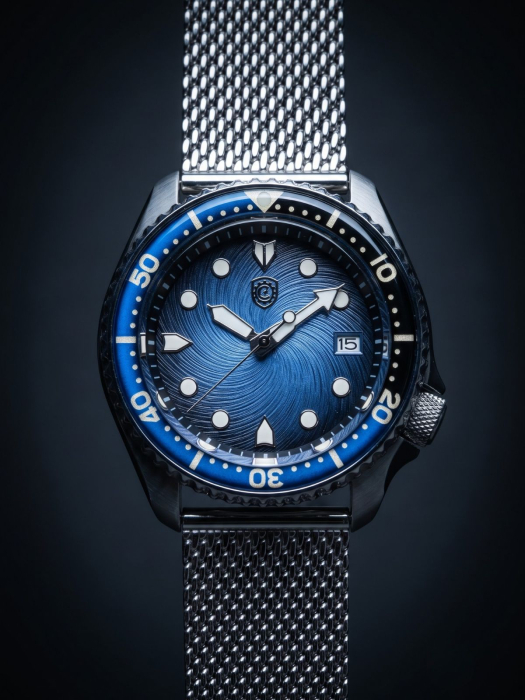Deep Blue Vortex Diver Custom NH35 43mm Bundle [3]