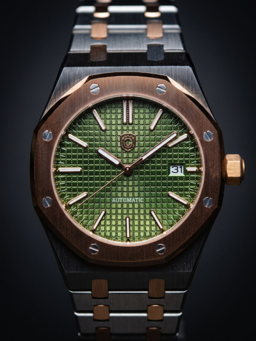 Olive Waffle Two-Tone Custom Homage NH35 41mm [3]