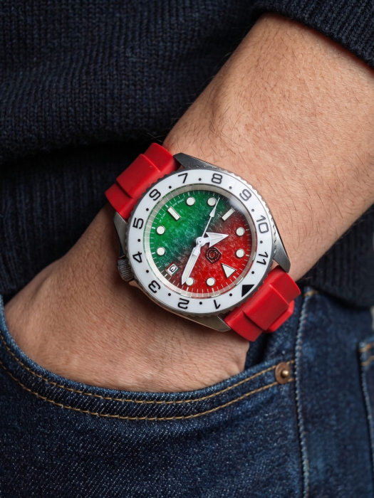 Watermelon Diver Custom 43mm Ceramic Bezel FKM Strap [4]