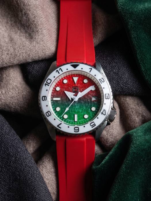 Watermelon Diver Custom 43mm Ceramic Bezel FKM Strap [6]