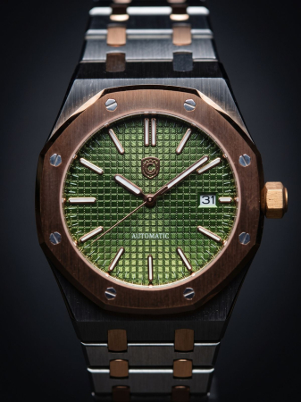 Olive Waffle Two-Tone Custom Homage NH35 41mm [2]