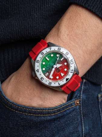 Watermelon Diver Custom 43mm Ceramic Bezel FKM Strap [3]