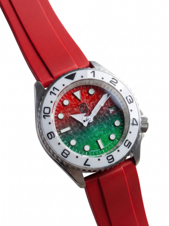 Watermelon Diver Custom 43mm Ceramic Bezel FKM Strap [1]