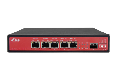 UPS - Switch PoE solar Wi-Tek WI-PS306GF-UPS pentru CCTV