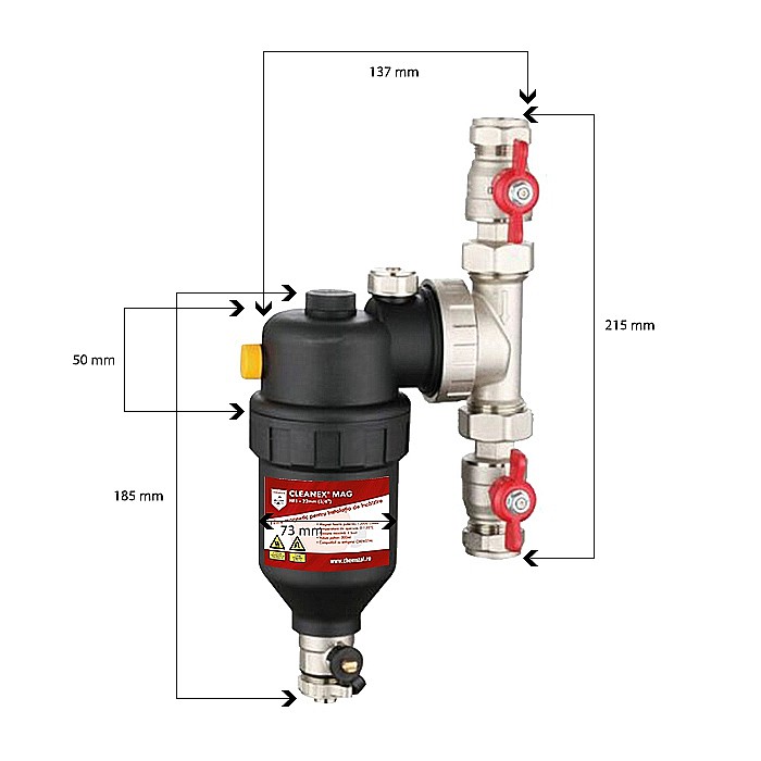 Filtru antimagnetita instalatie termica CLEANEX MAG HF1 - 3/4" (22MM) [4]