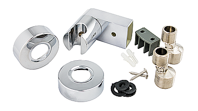 Baterie cada si dus cu furtun, para si suport Ermetiq finisaj ALB SI CROM [2]