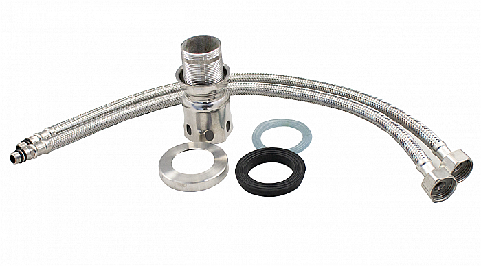 Batarie bucatarie INOX pipa flexibila GRI, Ermetiq [2]