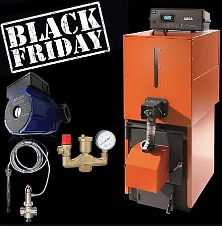 CAZANE PELETI - PACHET CENTRALA TERMICA PELETI ARCA GRANOLA AUTOMATICA 20R - 20KW - BLACK FRIDAY