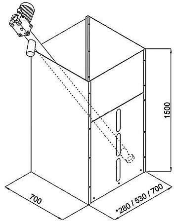 CENTRALE MIXTE LEMN/PELET - BUNCAR / REZERVOR PELETI ARCA 600L