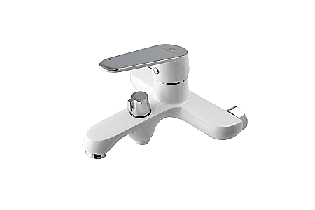 Baterie cada si dus cu furtun, para si suport Ermetiq finisaj ALB SI CROM [0]