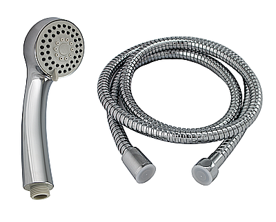 Baterie cada si dus cu furtun, para si suport Ermetiq finisaj ALB SI CROM [2]