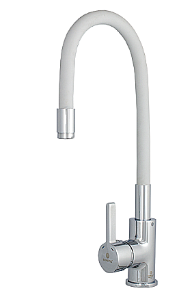SANITARE - Baterie bucatarie pipa flexibila ALB