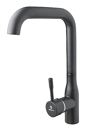 SANITARE - Baterie bucatarie teava inox 90° NEGRU