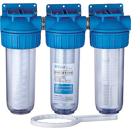 RECIRCULARE SI FILTRARE APA - Filtru apa triplu cu carbune/bumbac/sita 3*1"*10