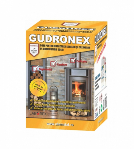 CAZANE COMBUSTIBIL SOLID - GUDRONEX - Agent curatare sobe si cazane cu lemne - cutie 4 doze