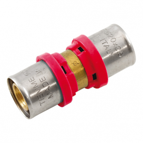 FITINGURI - Racord presare drept dublu 1650 Tiemme, alama, D 40.3.5 mm