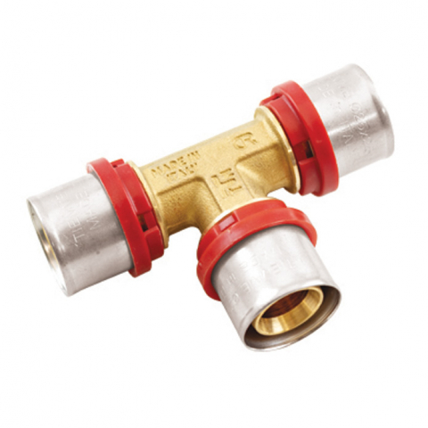 FITINGURI - Teu presare redus 1650 Tiemme, alama, D 32.3 x 26.3 x 26.3 mm