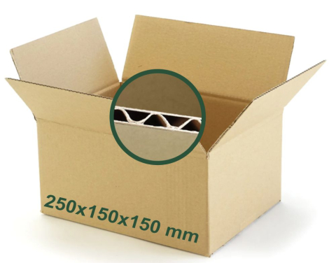Cutii carton - Cutie carton 3 straturi natur 250x150x150 mm | Cubi.ro