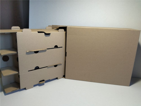 cutii vin - Cutie transport 3 sticle vin, 320x100x400, suport 3 sticle vin