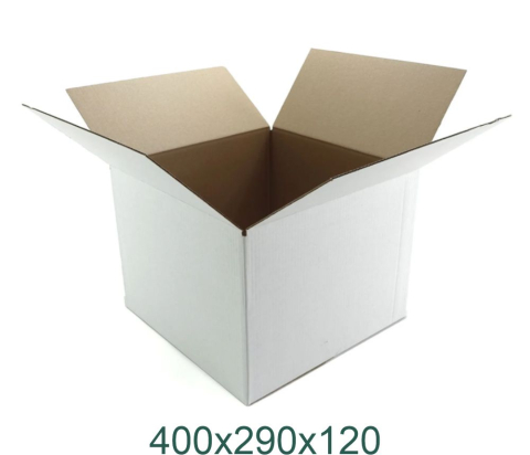 Cutii carton - Cutie carton 3 straturi alb 400x290x120 mm | Cubi.ro
