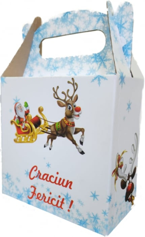 Cutii Cadou - Cutie Cadou Crăciun Albastră 180x80x180 mm | Cubi.ro