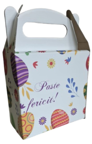 Cutii Cadou - Cutie Carton Cadou "Paste Fericit" 180x80x180 mm