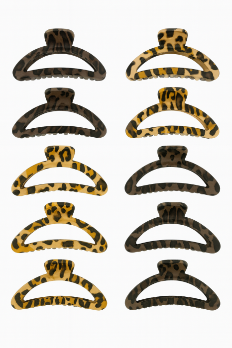 Set 12 Cleme Par 9cm Imprimeu Leopard – Accesorii Fashion Animal Print [1]