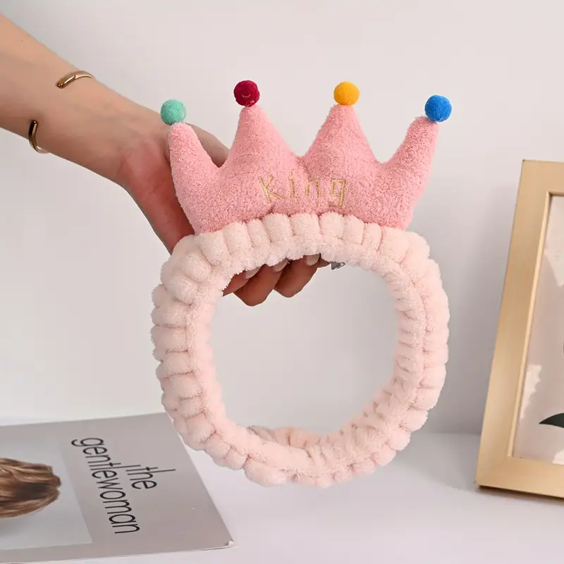 Set 6 bentite pufoase coronita pentru fata, elastice moi, diverse culori [4]