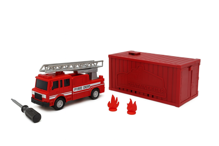Set Jucarie Pompieri Fire Hall Series – Container Car, 23x10 cm, pentru copii 3+ [2]