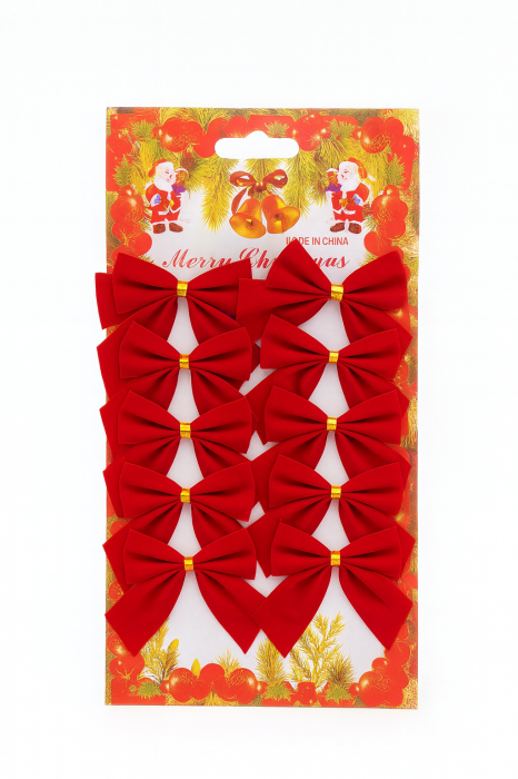 Set 12 fundite rosii pentru brad – decor Craciun elegant, prindere usoara [2]