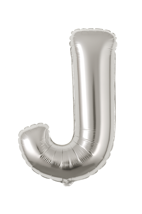 Balon folie litera J argintiu, 35 cm, decor petreceri, aniversari, 1 buc [1]