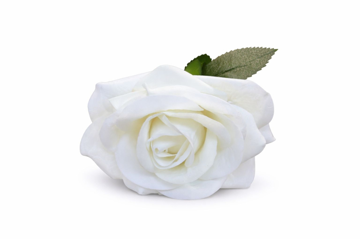 Trandafir artificial alb pur petale catifea aspect natural elegant 45 cm [3]