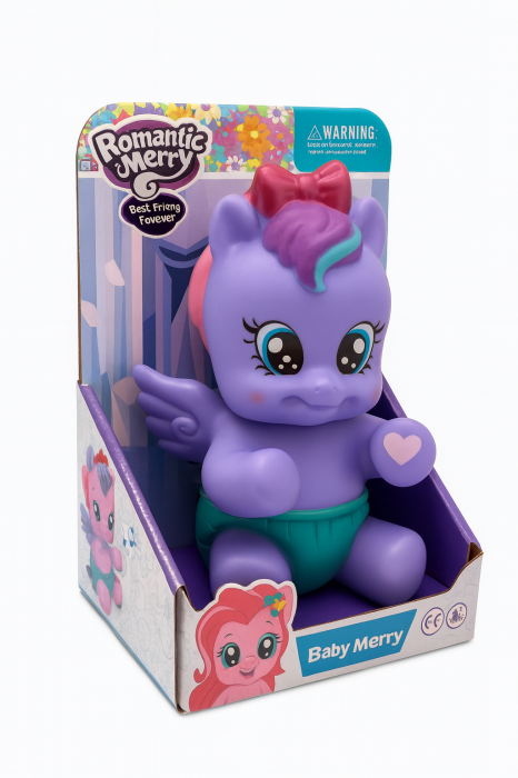 Ponei Mov Baby Merry Romantic Merry – Jucarie Unicorn Cu Aripi Pentru Copii, Figurina 21x14 cm [2]