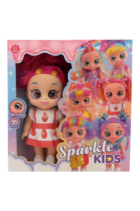 Papusa Sparkle Kids cu ochi mari SD-Eyes si functie muzicala, model colorat, 3+ ani [1]