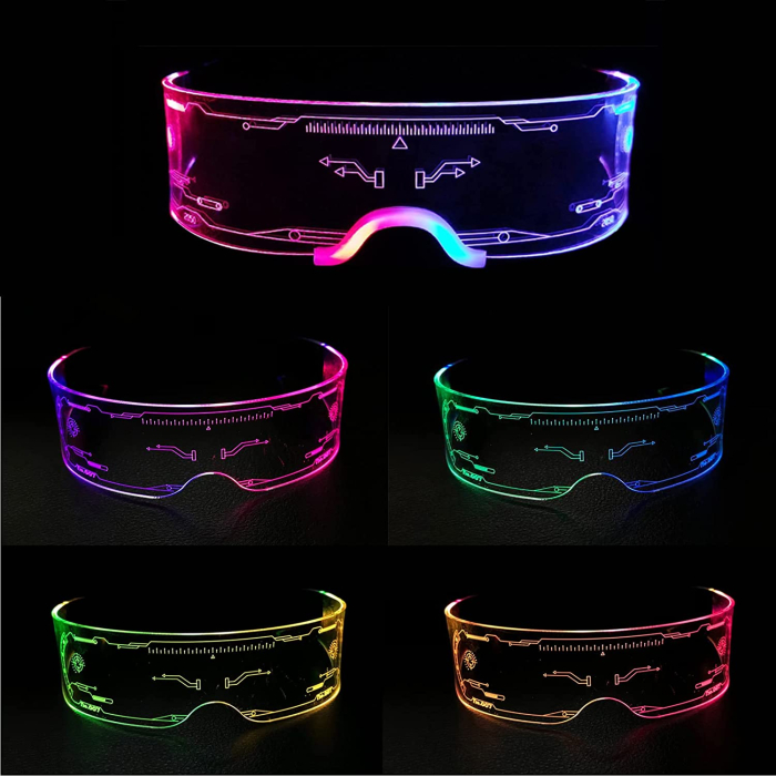 Ochelari LED Futuristi – 7 Moduri Luminoase, Party, Festival, Club, Cosplay [1]