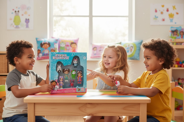 Set Deluxe Figurine Gabby house – 6 Personaje Colectie, Jucarie Copii 29x25.5 cm, Model Colorat Inspirat Din Serial [3]