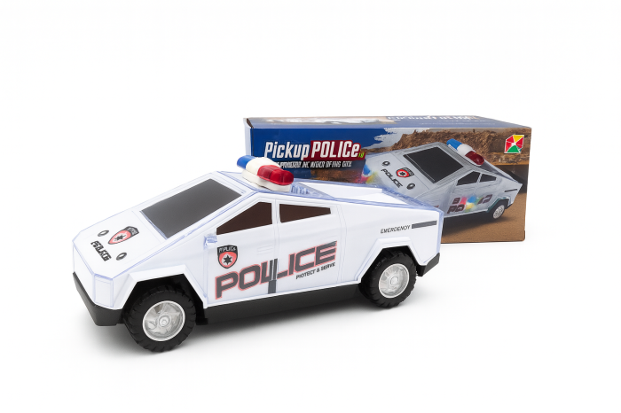 Masina Politie Jucarie Pickup 17x7 cm cu Lumini si Sunete – Model Modern, Roti Libere [1]