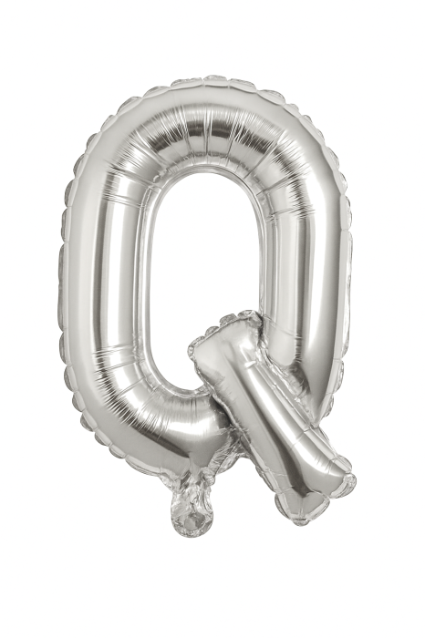 Balon folie litera Q argintiu, 35 cm, decor petreceri si aniversari, 1 buc [1]