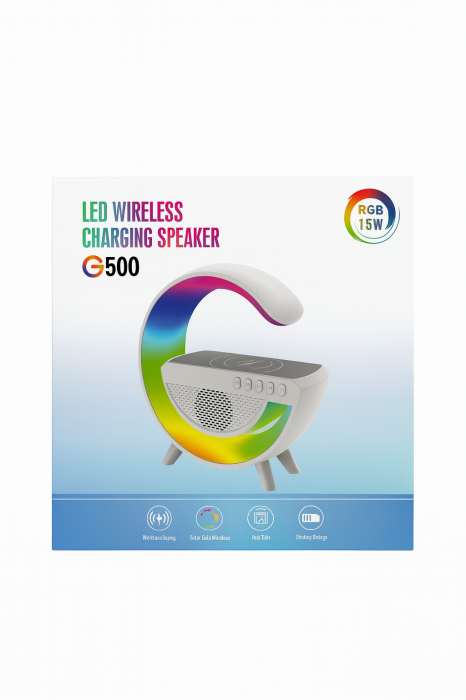 Boxa LED RGB G500 cu incarcare wireless 15W si design modern [2]
