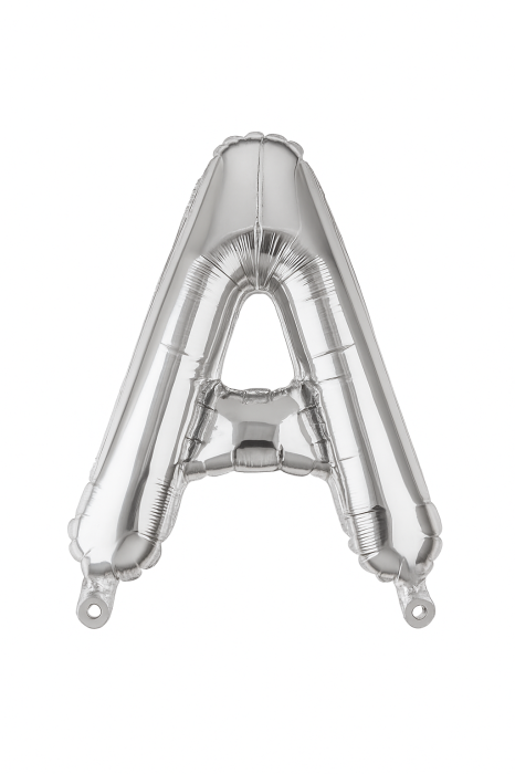 Balon folie litera A argintiu 35 cm, decor aniversari si petreceri, 1 buc [1]