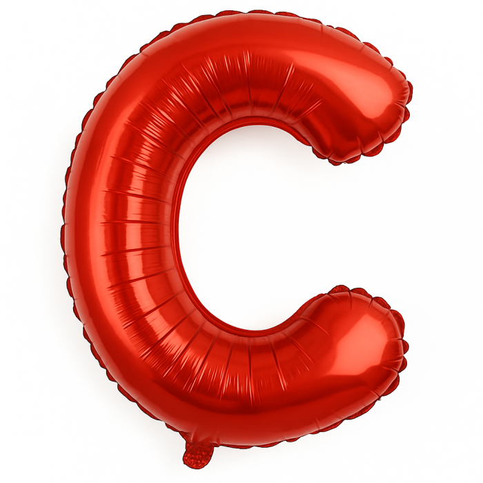 Balon folie litera C rosu, 35 cm, decor aniversari si petreceri, 1 buc [1]